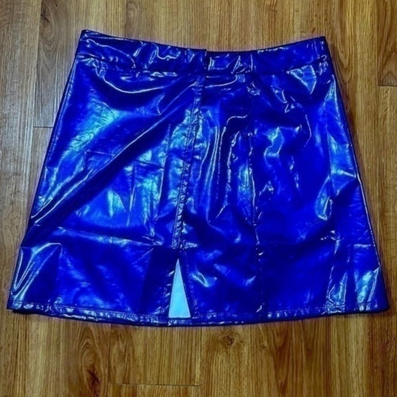 SHEIN latex look Drag Sissy Cross dresser Sexy Wet Look Mini Skirt Size XL NWOT - Picture 3 of 6
